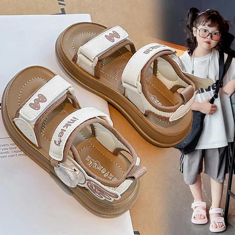 2026 New Kids Summer casual Sandals Girls Fashion Non Slip Sole Lightweight Comfortable Design Sandals Student Outdoor Shoes