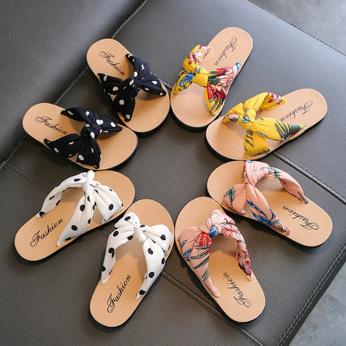2026 Kids Girls Bohemian Slide Sandals Soft Sole Non-slip Princess Beach Slippers For Toddler Baby Summer Outdoor Wear-resistant