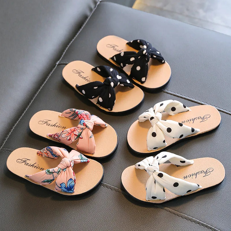 2026 Kids Girls Bohemian Slide Sandals Soft Sole Non-slip Princess Beach Slippers For Toddler Baby Summer Outdoor Wear-resistant