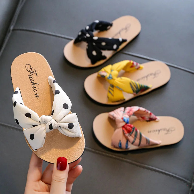 2026 Kids Girls Bohemian Slide Sandals Soft Sole Non-slip Princess Beach Slippers For Toddler Baby Summer Outdoor Wear-resistant