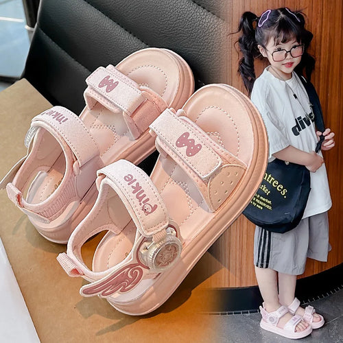 2026 New Kids Summer casual Sandals Girls Fashion Non Slip Sole Lightweight Comfortable Design Sandals Student Outdoor Shoes