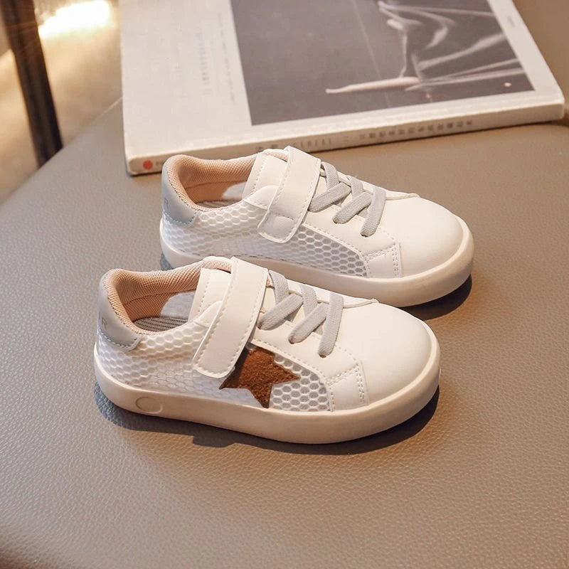 Children's Single Mesh Breathable Board Sneakers Summer 2026 Fashion Star Design Soft Sole for Baby Girls Boys