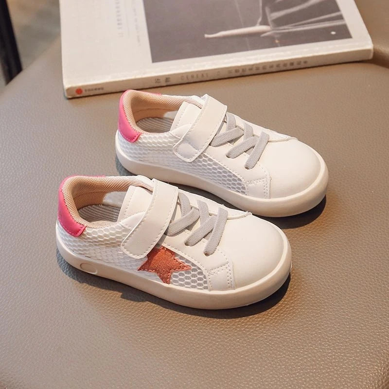 Children's Single Mesh Breathable Board Sneakers Summer 2026 Fashion Star Design Soft Sole for Baby Girls Boys